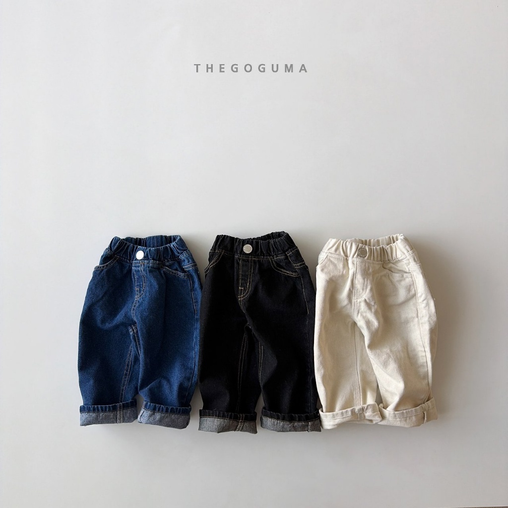 正韓秋the_goguma 三色車線牛仔直筒褲