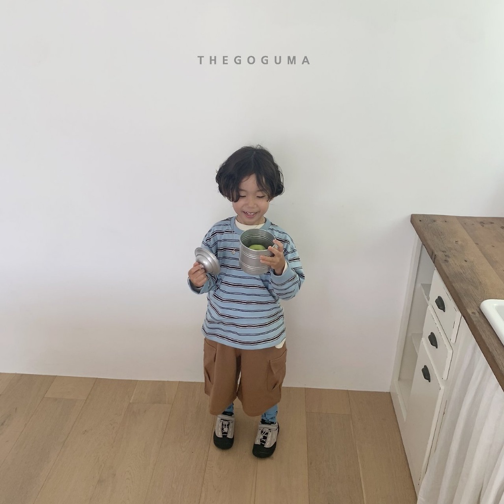 正韓秋the_goguma 三色日系條紋上衣