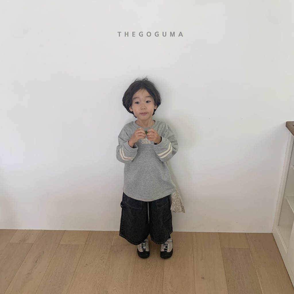 正韓秋the_goguma 三色運動感線條拼接上衣