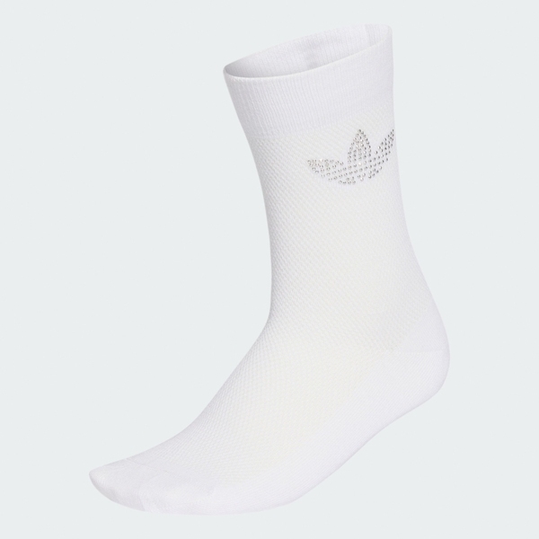 Adidas 愛迪達 Sparkle Cr S 1p KS2244 中筒襪 單雙入 網布 水鑽 白