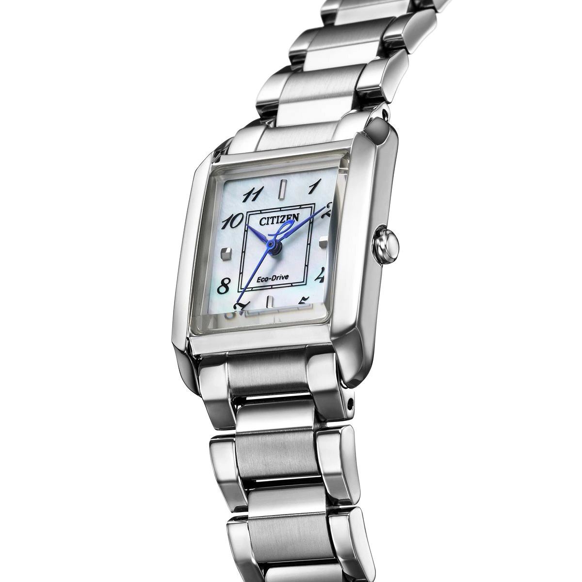 萬年鐘錶 - Citizen 星辰錶 L系列  白蝶貝時尚光動能方形女錶 EW5600-87D 錶徑21.5MM
