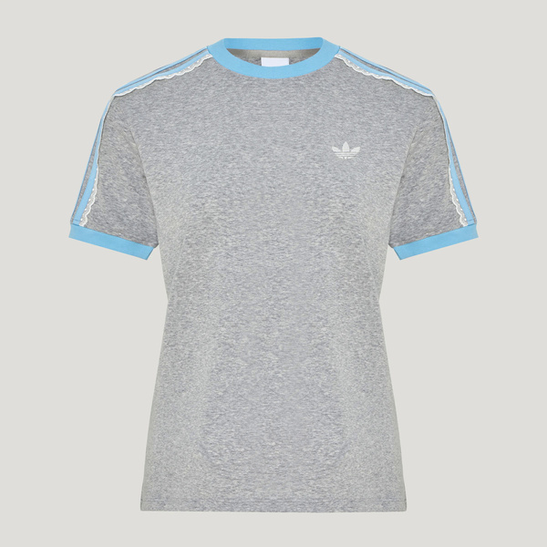 Adidas 愛迪達 Cali Tee W LF2333 女 T恤 運動上衣 休閒短袖 蕾絲 灰藍