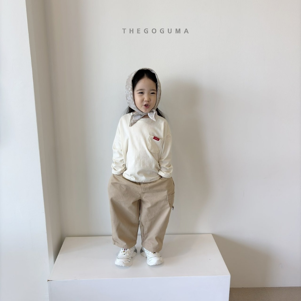 正韓秋the_goguma 兩色森系釦環錐形褲