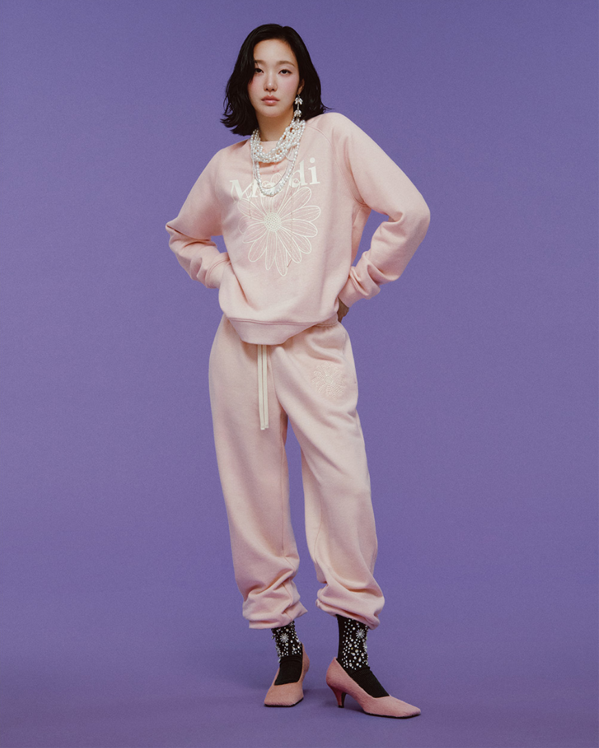 【韓國預購】KRM090802 MARDI SLIM JOGGER PANTS FLOWER LOGO