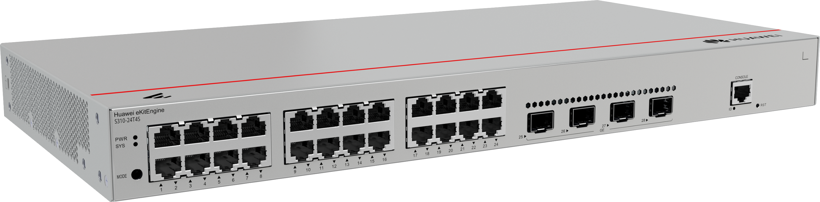Huawei eKit S310-24T4S 24埠 Gigabit Stack 網管交換機｜4×GE SFP｜智能風扇設計