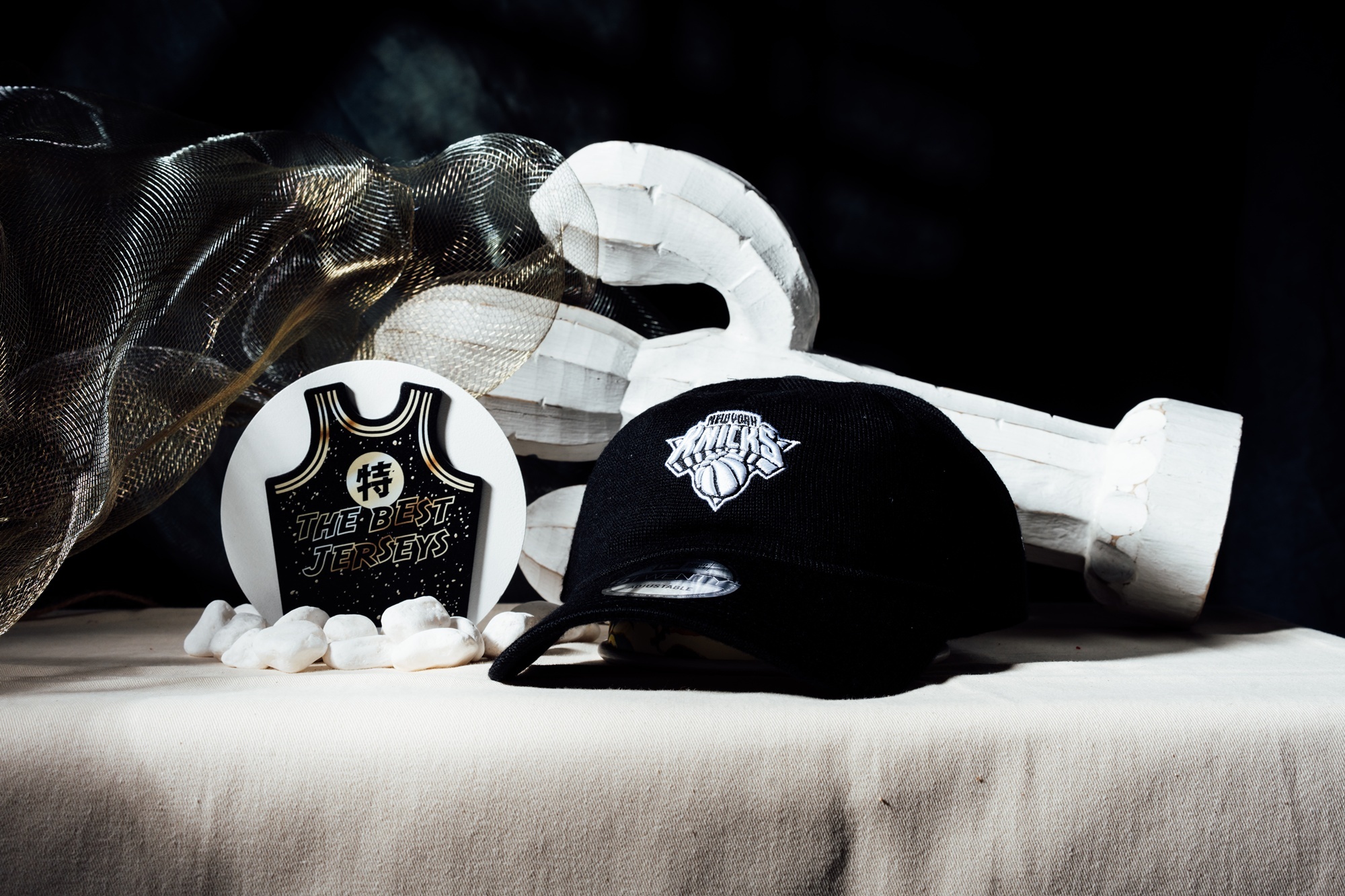 NBA帽子 New York Knicks 紐約尼克 黑底白 小隊徽 老帽 New Era 9TWENTY 可調式 全新