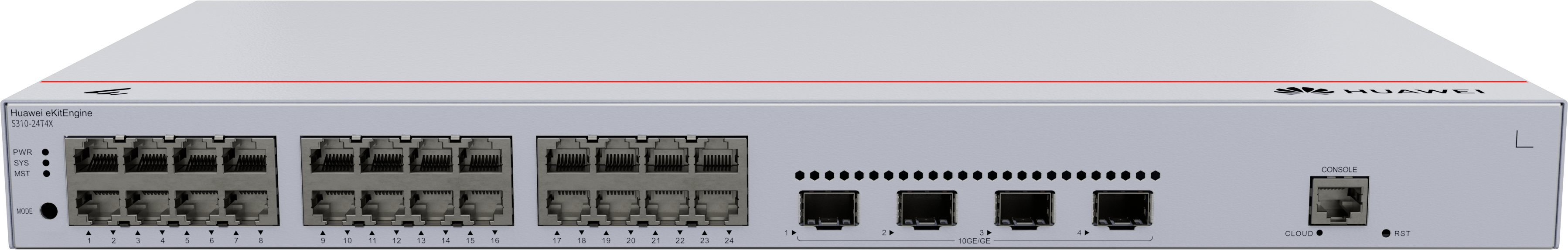 Huawei eKit S310-24T4X 24埠 Gigabit Stack 網管交換機｜4×10GE SFP+｜智能風扇設計