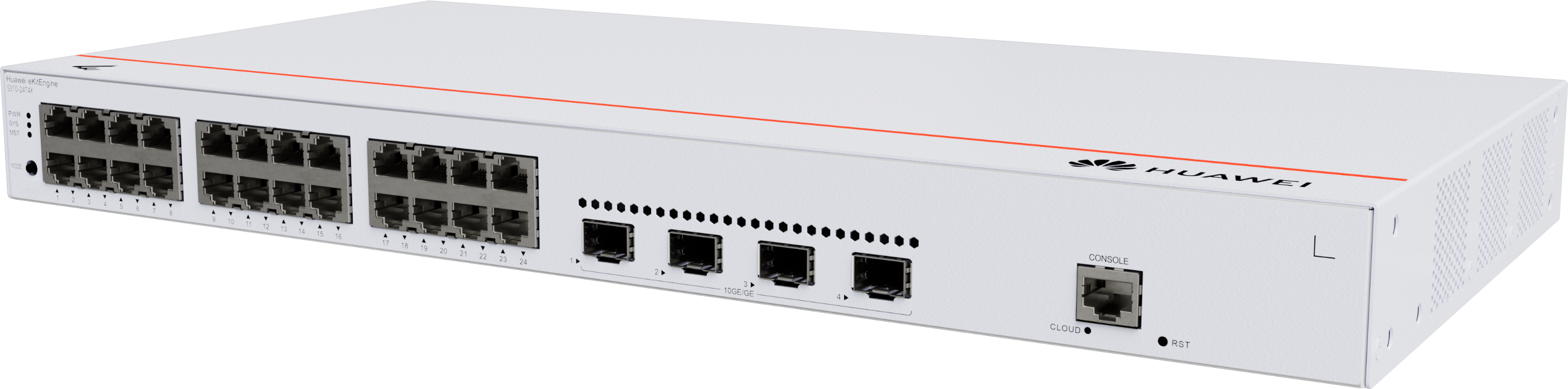 Huawei eKit S310-24T4X 24埠 Gigabit Stack 網管交換機｜4×10GE SFP+｜智能風扇設計