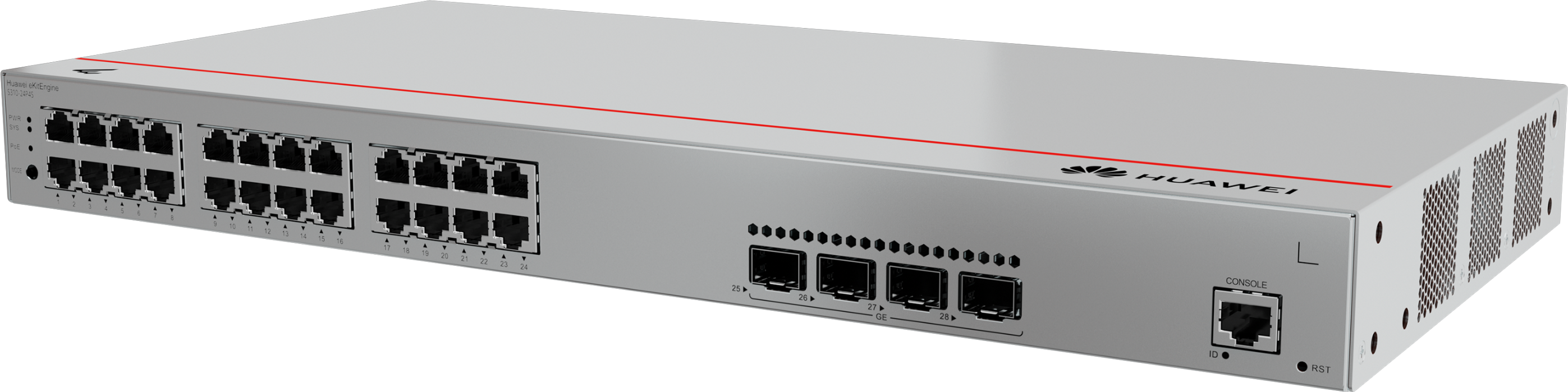 Huawei eKit S310-24P4S 24埠 Gigabit PoE+ Stack 網管交換機｜400W PoE供電｜4×GE SFP