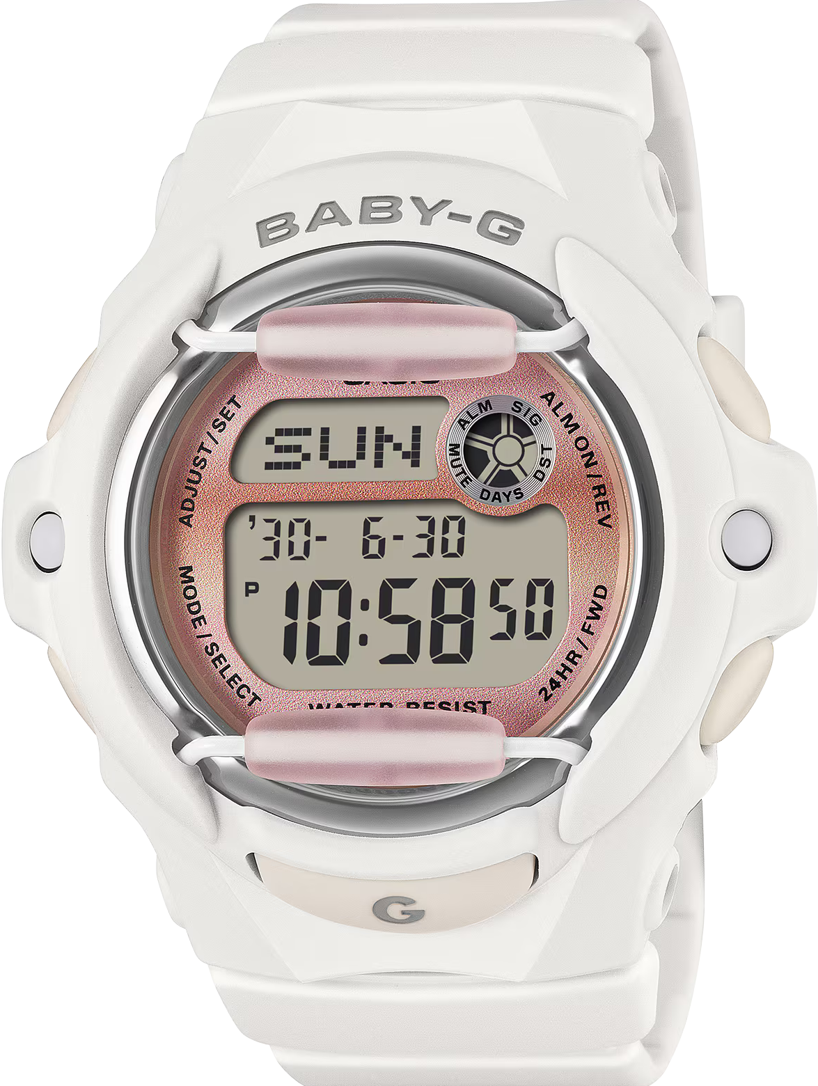 萬年鐘錶 - BABY-G  頹廢搖滾懷舊風格運動電子錶 BG-169GD-7 錶徑 : 42.6mm