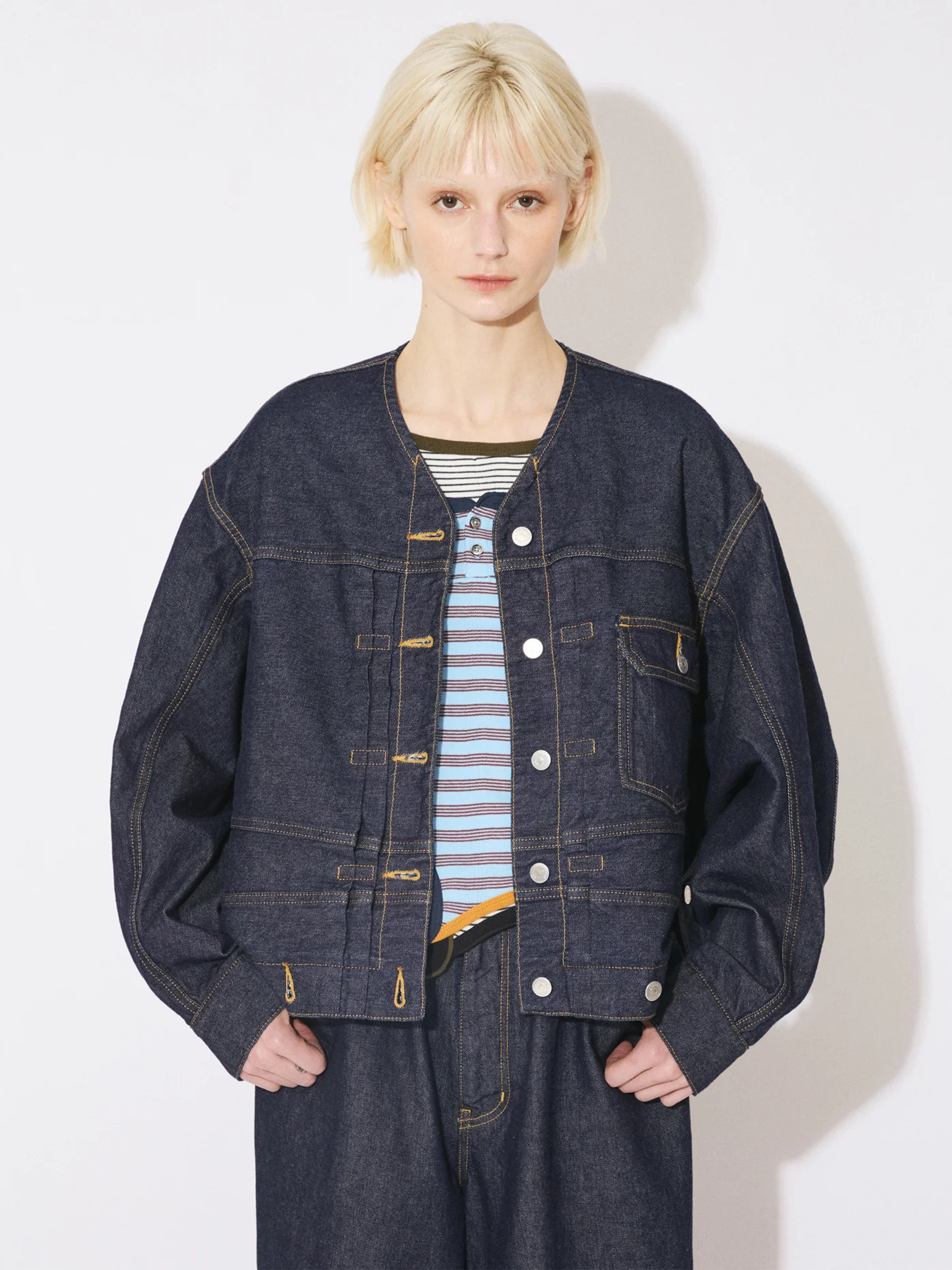 BEAUTIFUL PEOPLE DOUBLE END LEFT HAND TWILL DENIM BLOUSON