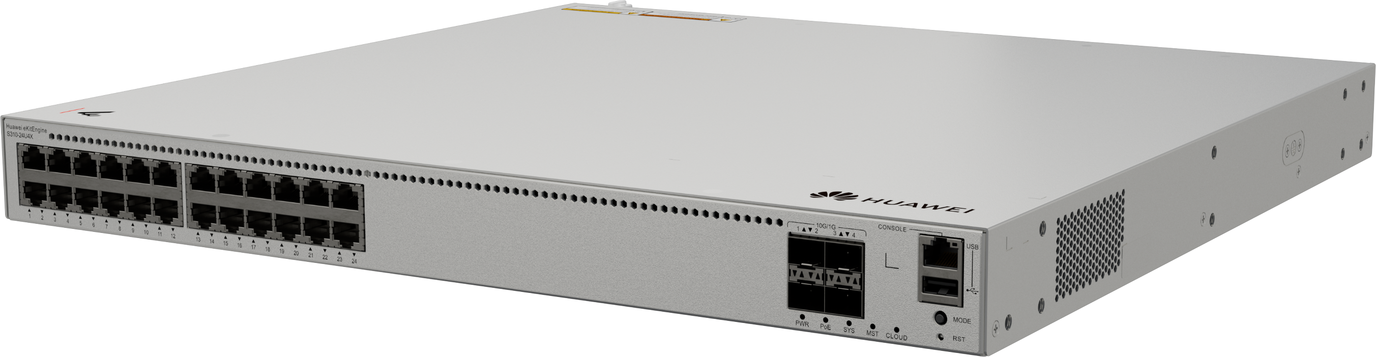 Huawei eKit S310-24U4X 24埠 PoE++ 網管交換機｜2268W PoE供電｜4×10GE SFP+
