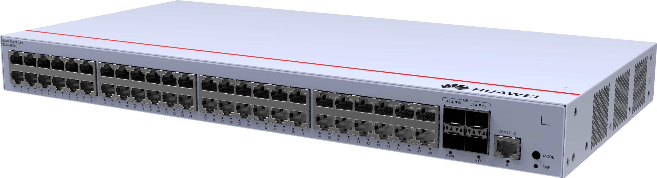 Huawei eKit S310-48T4S 48埠 Gigabit Stack 網管交換機｜4×GE SFP｜智能風扇設計