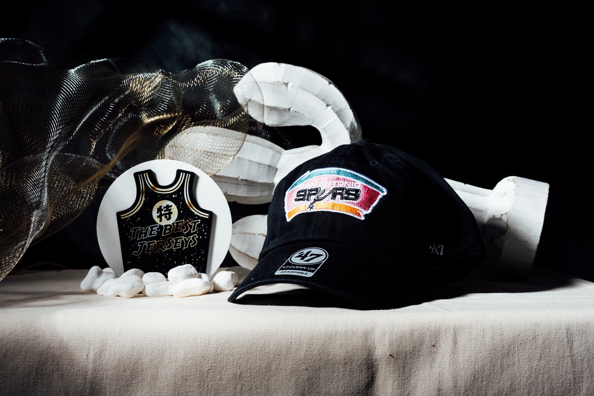 NBA帽子 San Antonio Spurs 聖安東尼奧馬刺 城市隊徽 黑彩圖 復古 老帽 '47 Brand 可調式 全新