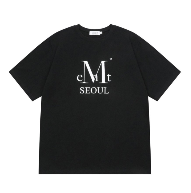 【韓國預購】KRD090706 MUCENT SEOUL SIGNATURE LOGO HALF T (2Color)