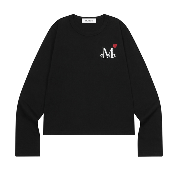 【韓國預購】KRD090707 MUCENT LOVRITS MINI HEART LOGO LONG SLEEVE T (2Color)