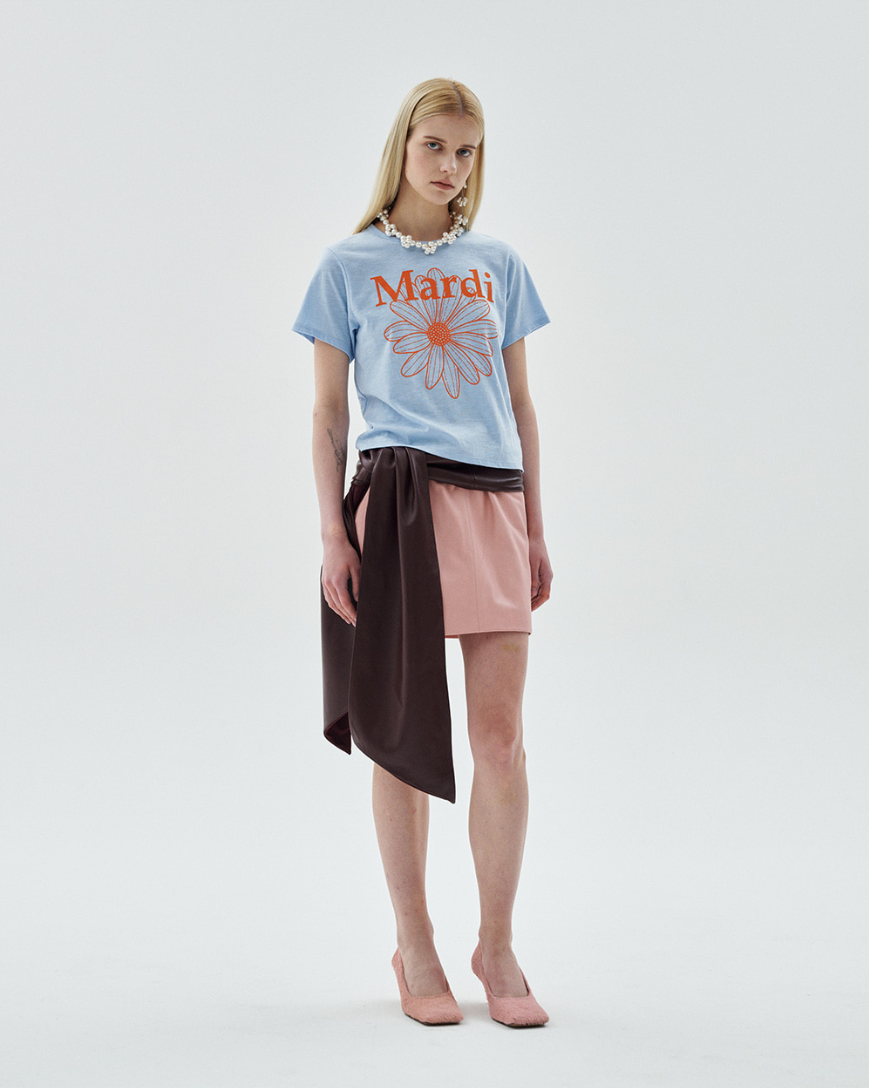 【韓國預購】KRM090811 MARDI SLUB COTTON SLIM TSHIRT FLOWERMARDI