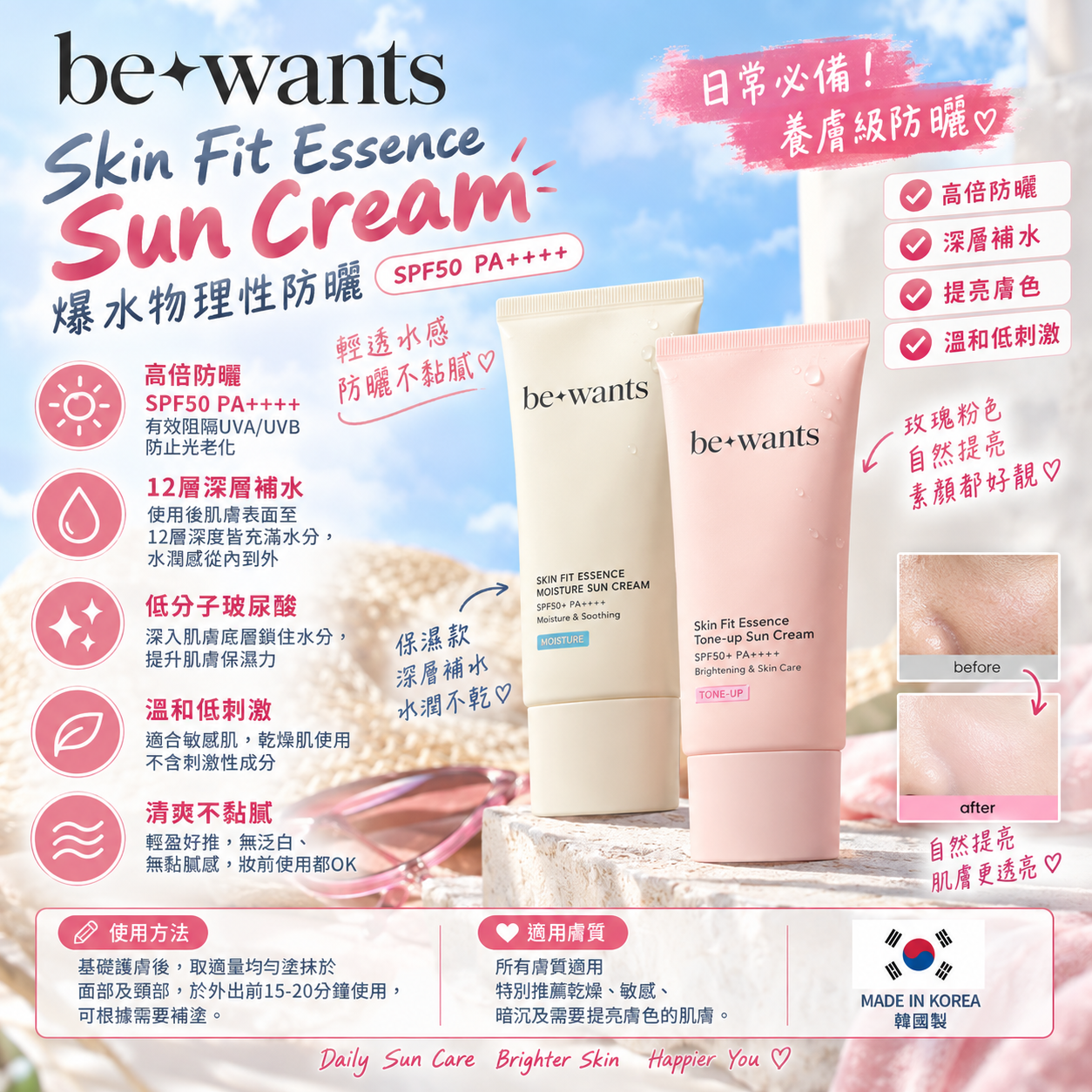 【直播】bewants LX081752 Skinfit Essence 防曬霜 50ml
