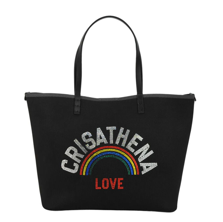 C6 Crisathena Glam Rainbow Love 中手提袋 - 黑色｜#CT-250413D-BLACK