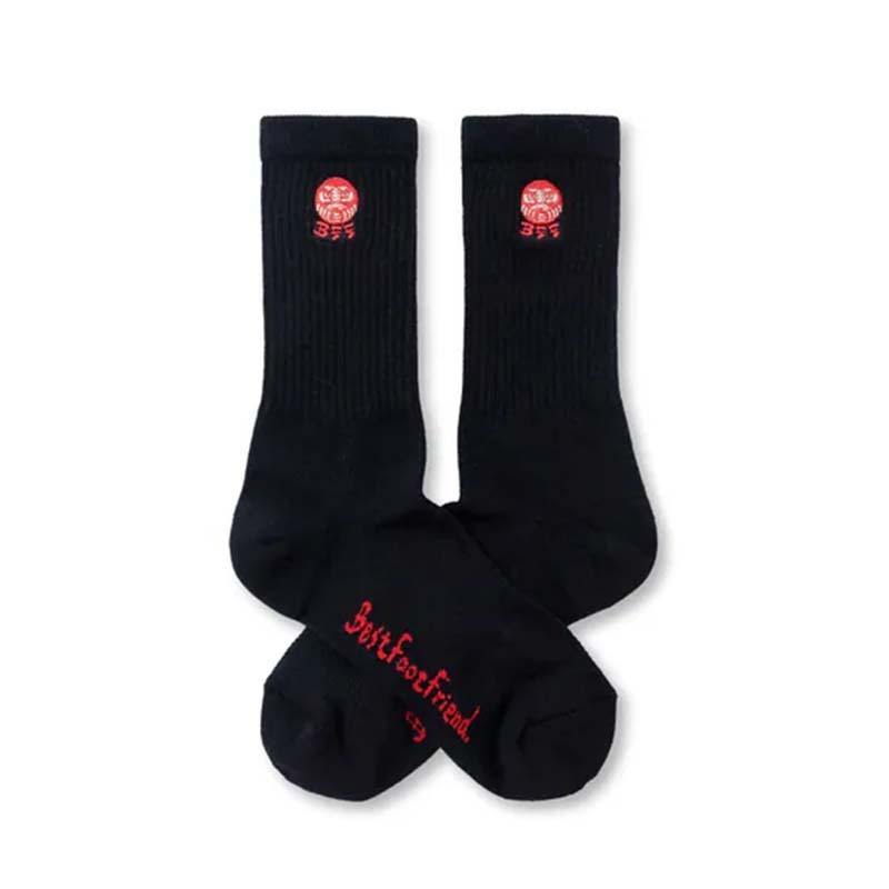 BFF New Daruma Doll Black 新達摩娃娃 黑色 中筒襪 襪子 BFF-47 [台灣現貨]