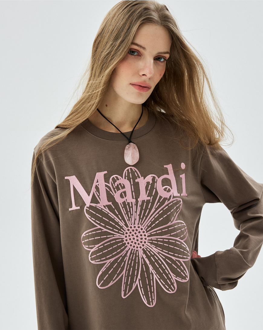 【韓國預購】KRM090813 MARDI TSHIRT LONG SLEEVE FLOWERMARDI NEEDLEWORK