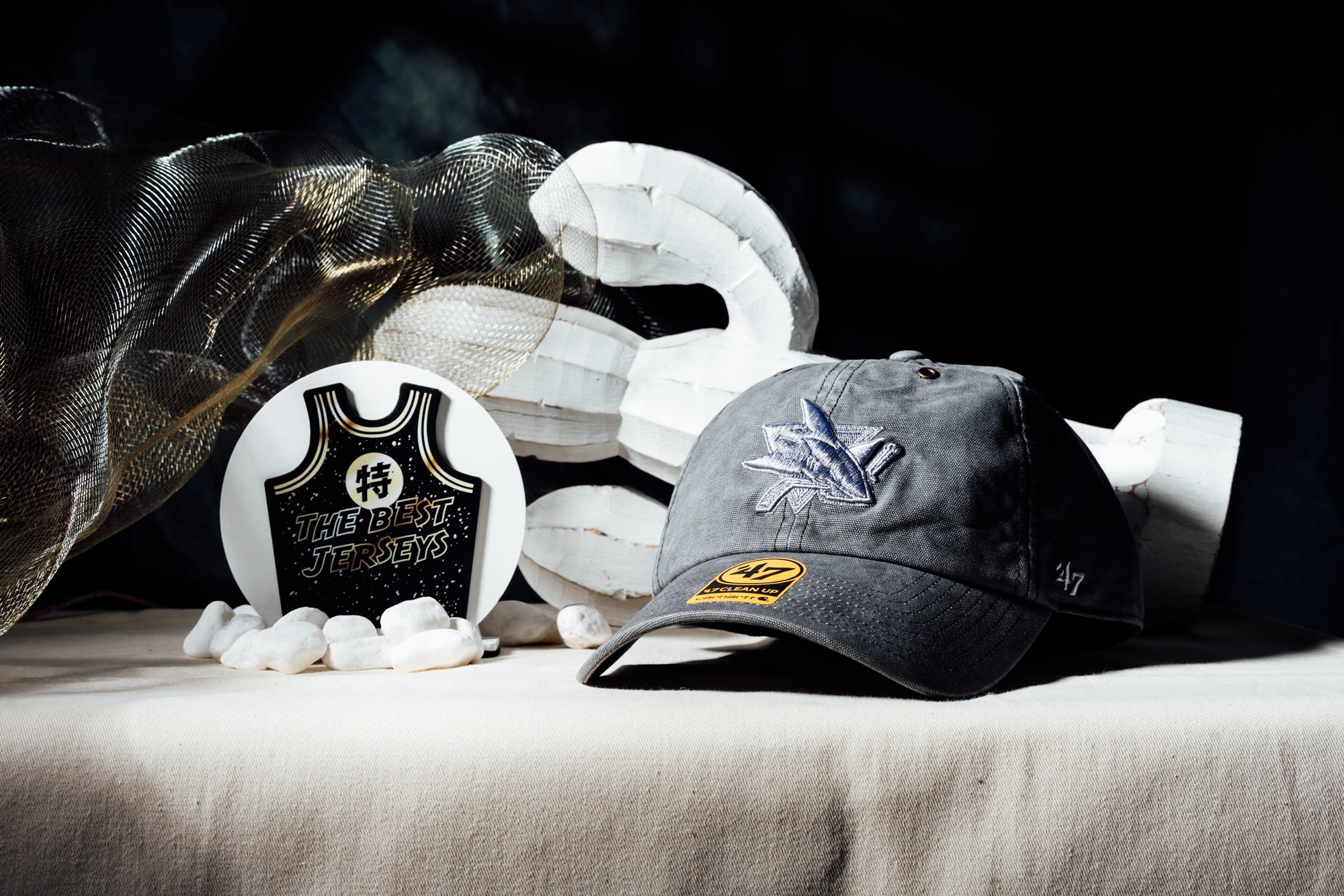 NHL帽子 San Jose Sharks 聖荷西鯊魚 灰 聯名款 老帽 Carhartt x '47 Brand Clean Up 可調式 全新