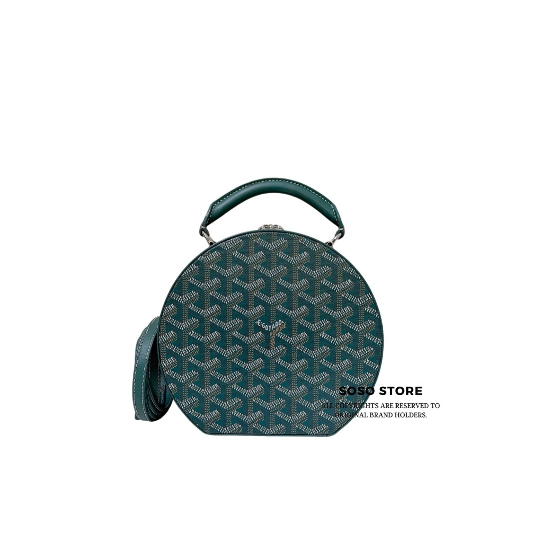 Goyard Alto Hatbox Trunk Bag - Green / SHW