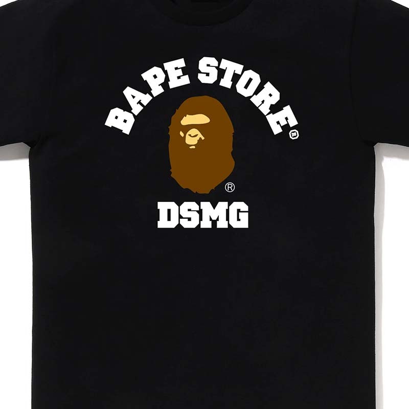 BAPE X DSM COLLEGE TEE 限定 猿人 大學字體 短袖 短T 黑色 1M23110932-BK [台灣現貨]