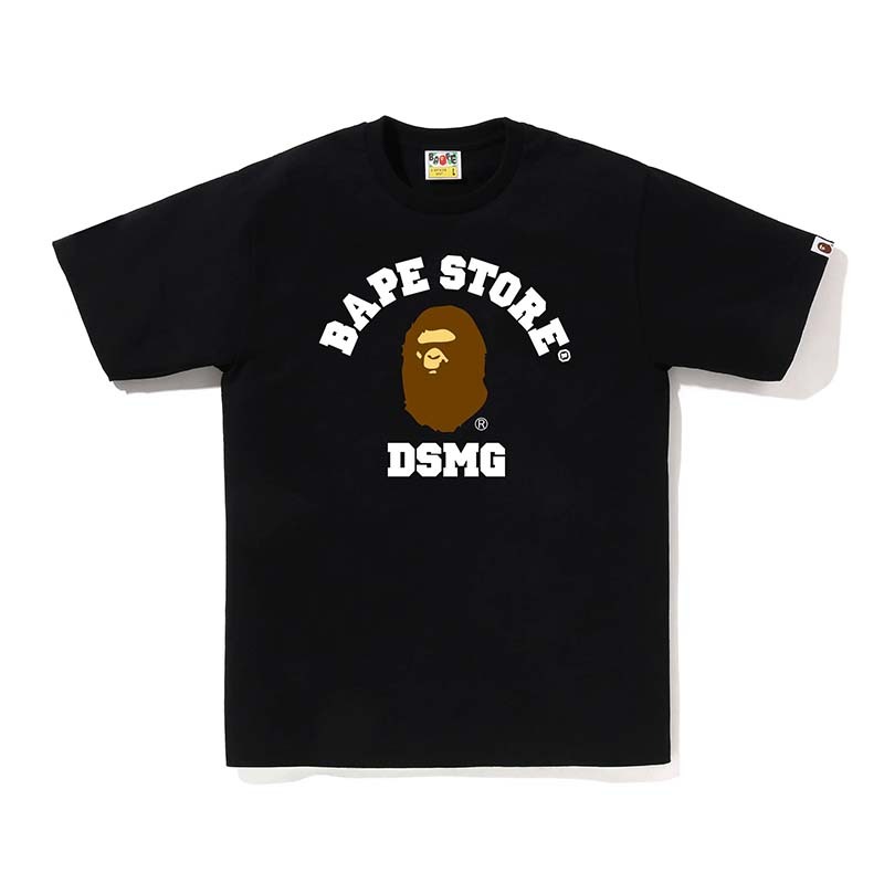 BAPE X DSM COLLEGE TEE 限定 猿人 大學字體 短袖 短T 黑色 1M23110932-BK [台灣現貨]