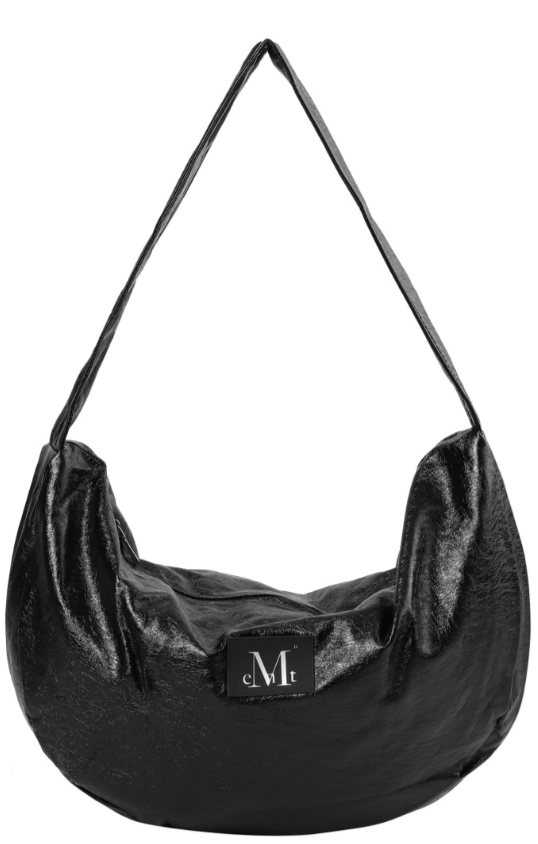 【韓國預購】KRD090717 ELUNE GLOSSY HALF-MOON HOBO BAG UNISEX (2Color)