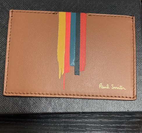 英國代購  Paul Smith  Painted Stripe Credit Card Holder in Leather