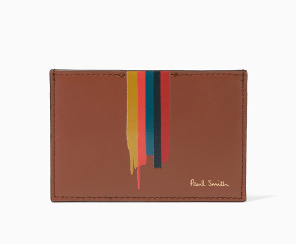 英國代購  Paul Smith  Painted Stripe Credit Card Holder in Leather