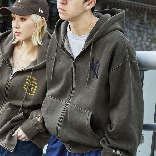 MLB 刺繡LOGO 連帽外套 內襯刷毛 雙拉鍊 秋冬服飾 情侶衣 男女同款  91546564
