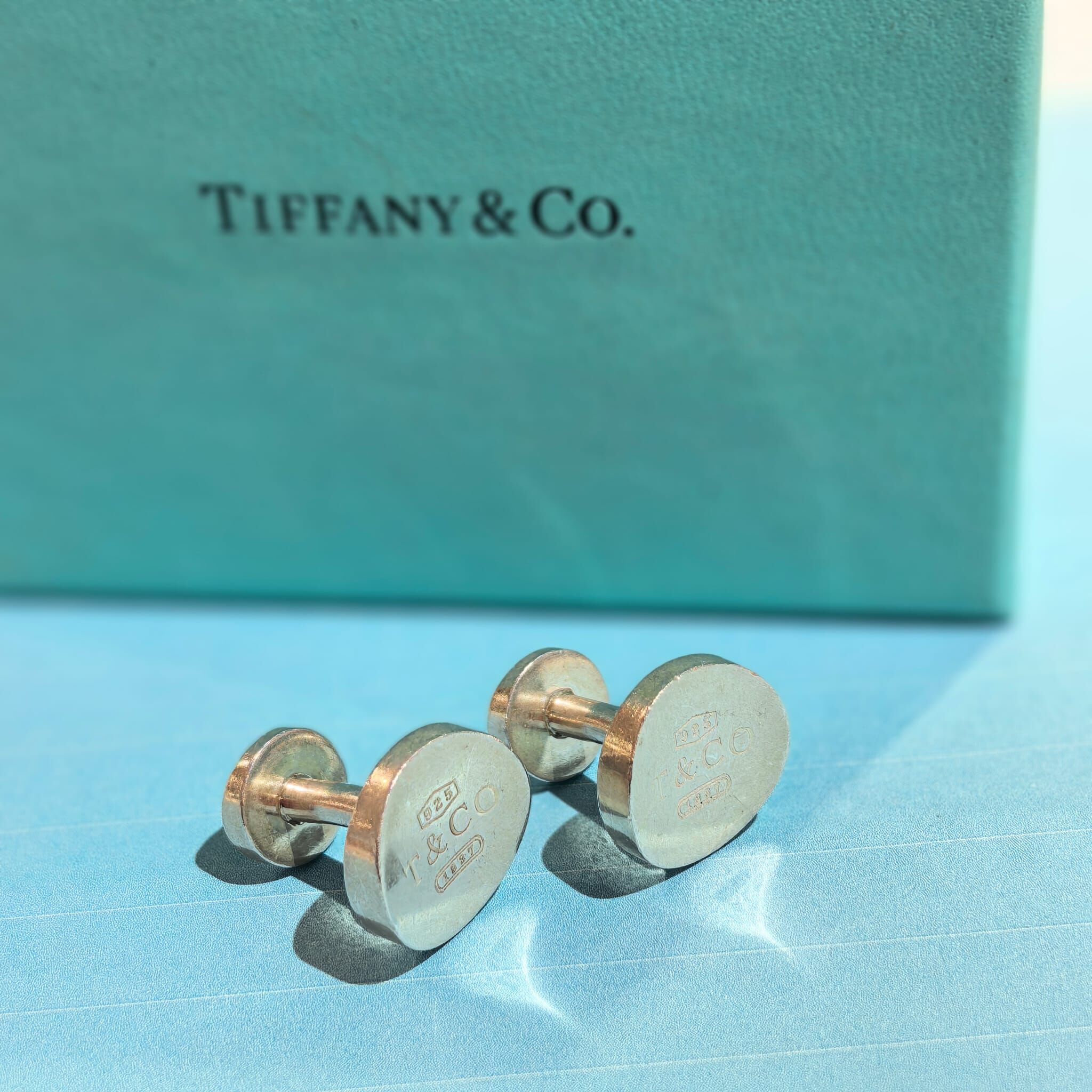 USED Tiffany & Co 袖口鈕, 橢圓形袖扣, 925純銀, 925 SILVER , #香榭站正品