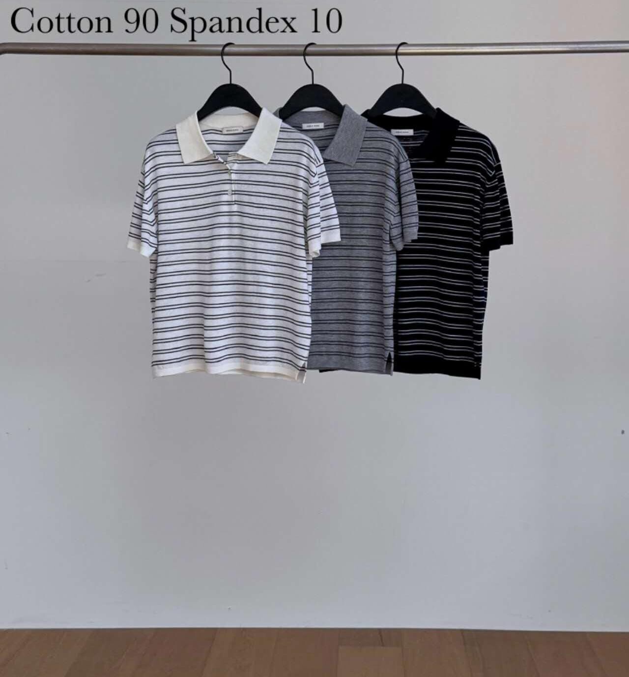 DR7158 雙橫條紋Polo上衣