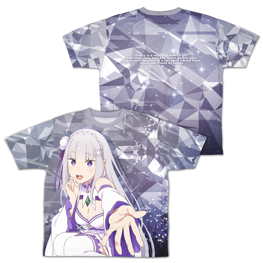 銀髪のﾊｰﾌｴﾙﾌ ｴﾐﾘｱ 両面ﾌﾙｸﾞﾗﾌｨｯｸTｼｬﾂ/-XL COSPA 092826