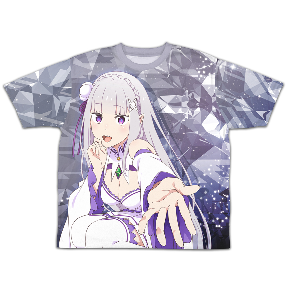銀髪のﾊｰﾌｴﾙﾌ ｴﾐﾘｱ 両面ﾌﾙｸﾞﾗﾌｨｯｸTｼｬﾂ/-S COSPA 092826