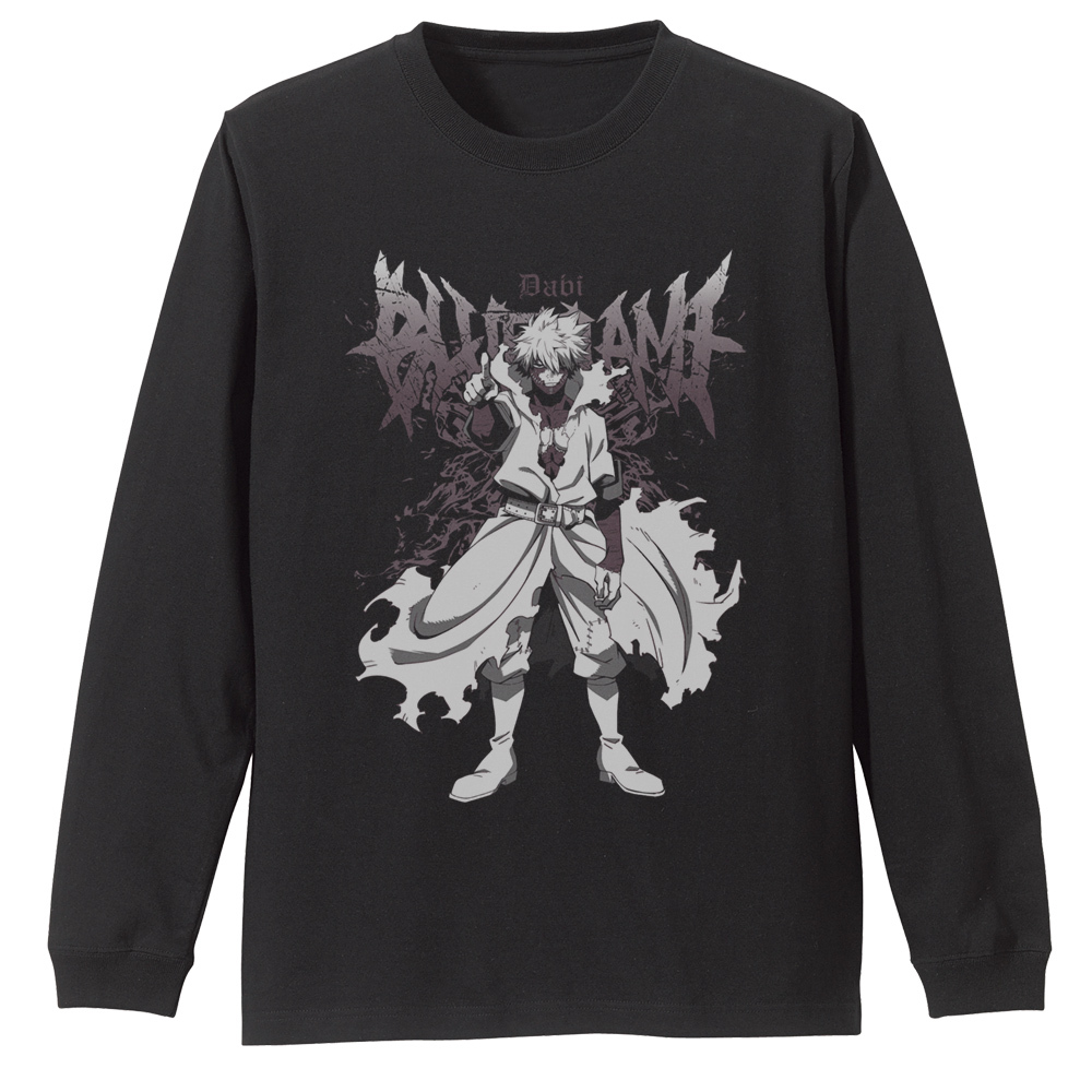 荼毘 袖ﾘﾌﾞﾛﾝｸﾞｽﾘｰﾌﾞTｼｬﾂ/BLACK COSPA 092826