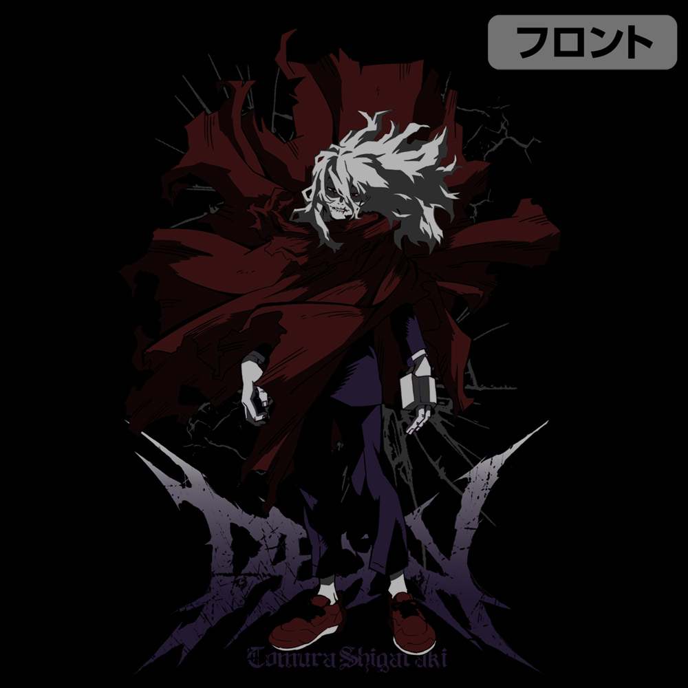 死柄木弔 袖ﾘﾌﾞﾛﾝｸﾞｽﾘｰﾌﾞTｼｬﾂ/BLACK COSPA 092826