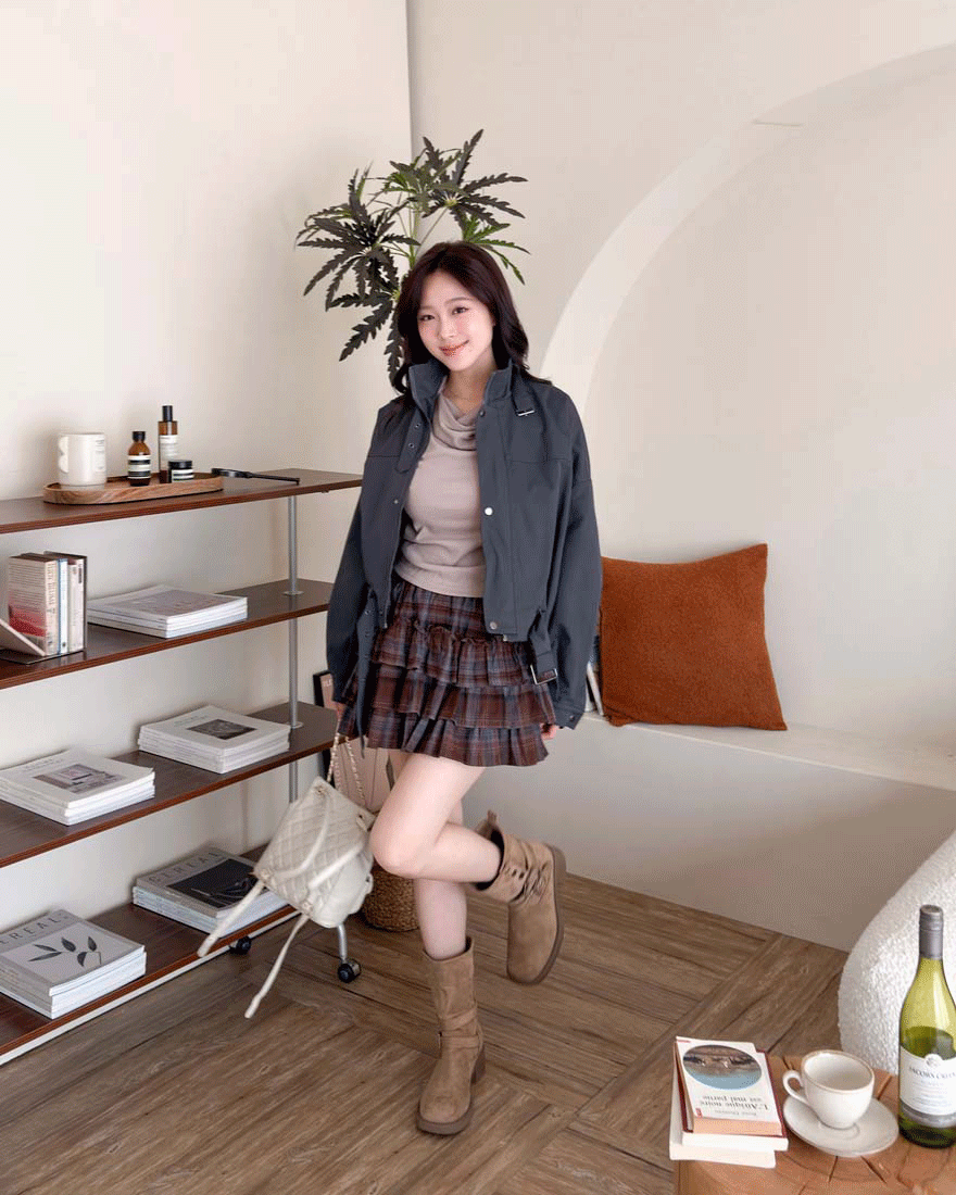 LINA LINA狎鷗亭箴言釦環皮帶落肩風衣外套-墨灰