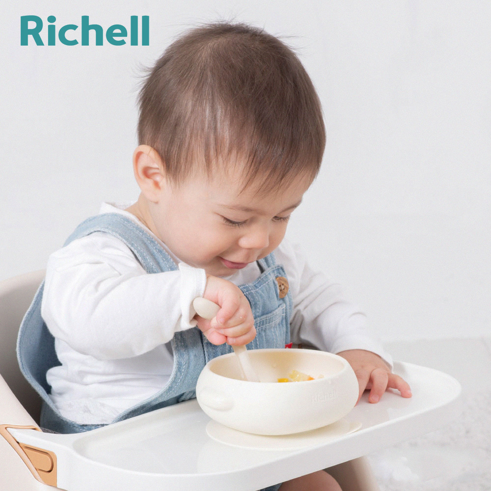 【 Richell 利其爾 】T.L.I 矽膠系列 嬰幼兒好舀取吸盤碗 - 兩色