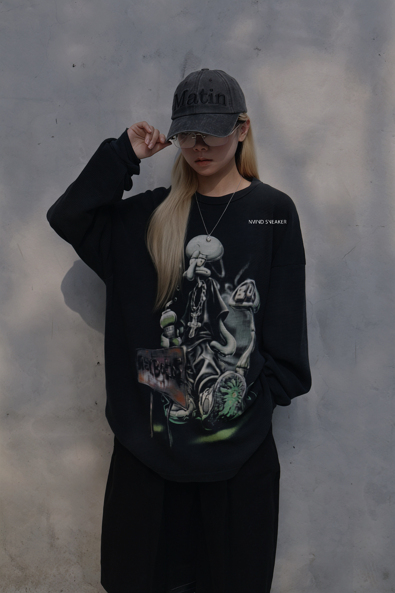 <快速出貨> TRAVIS SCOTT 海綿寶寶聯名 章魚哥 黑色華夫格