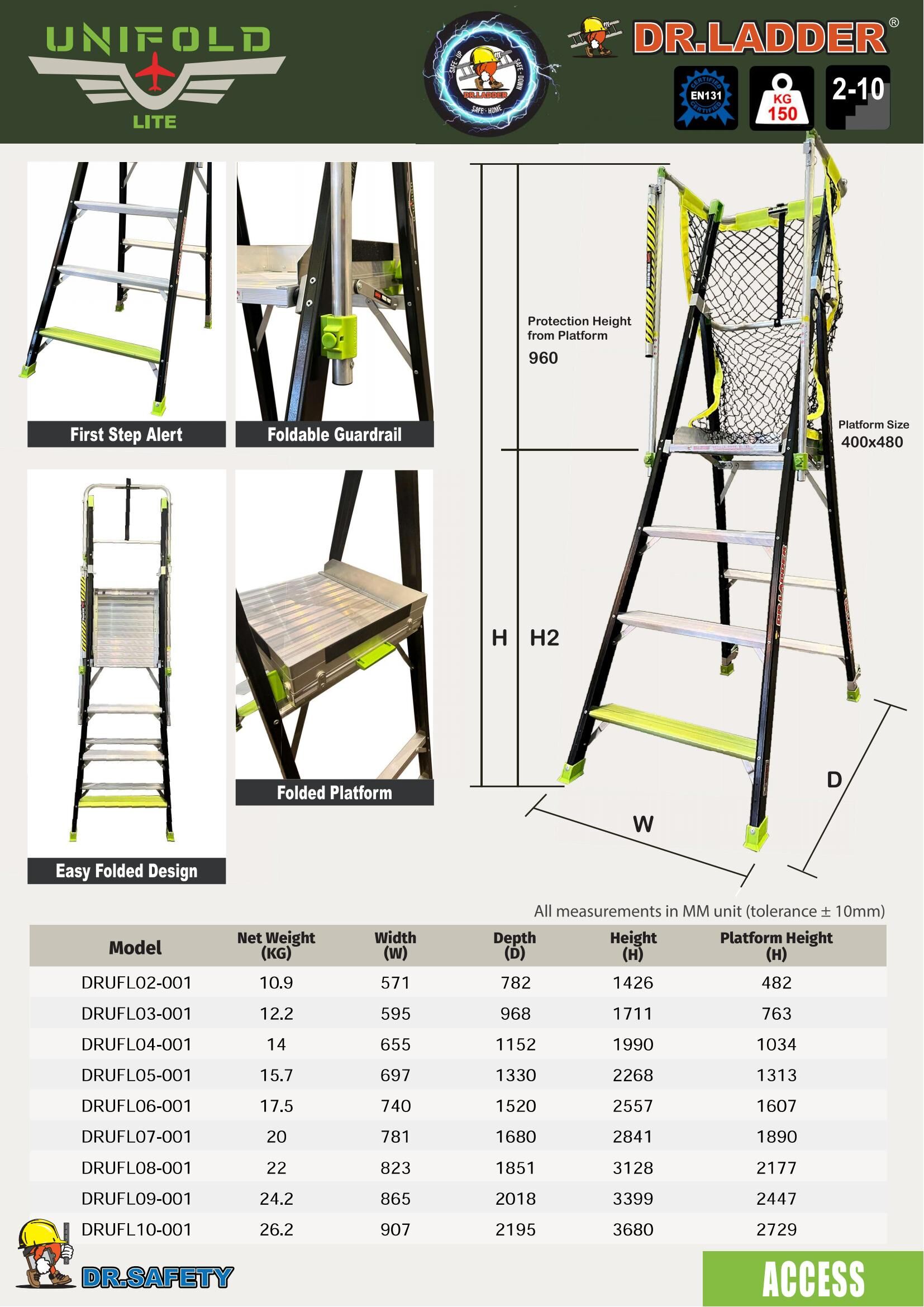 N003 DRUFL-001 DR. LADDER 輕裝纖維平台梯