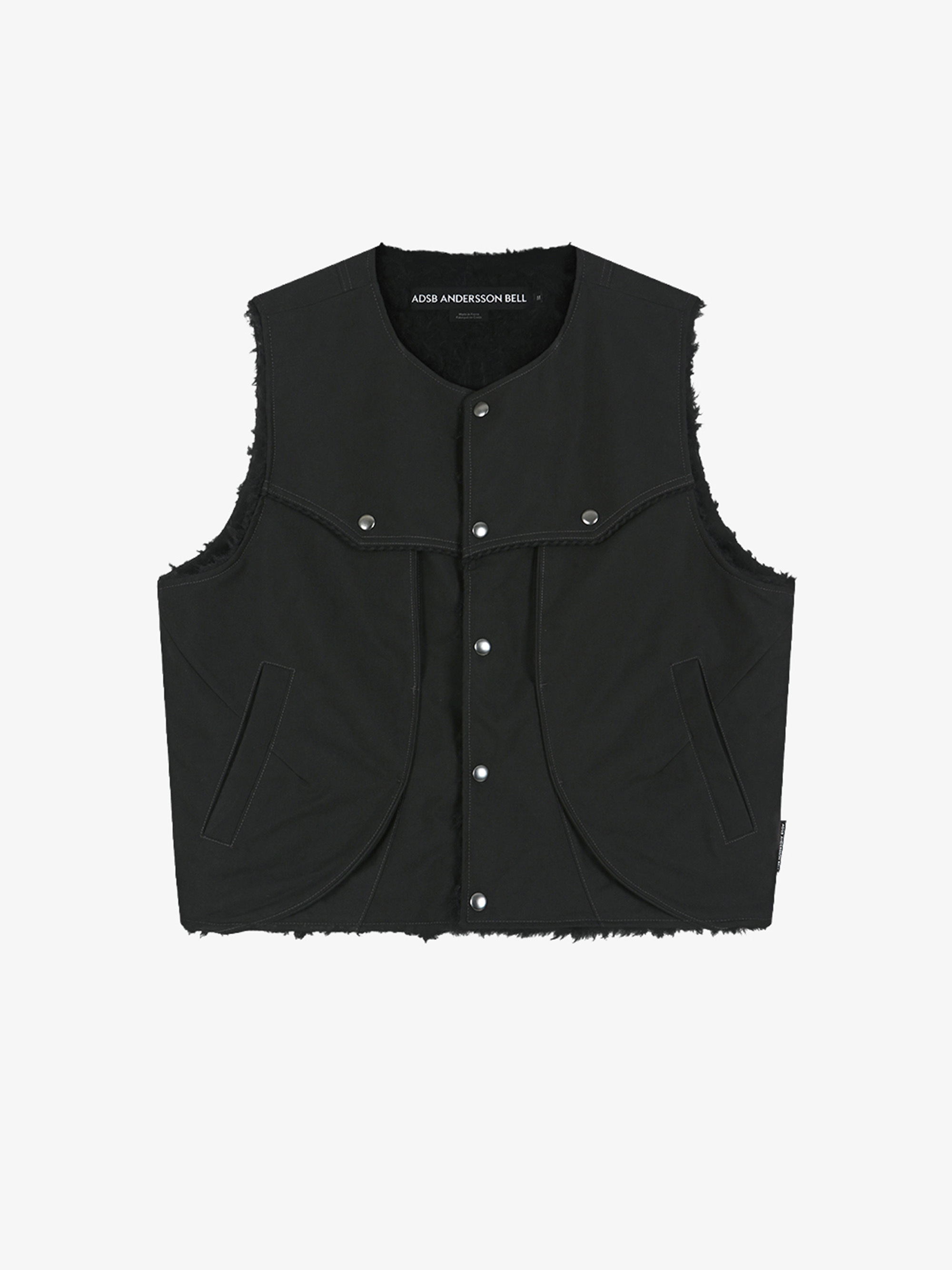 ANDERSSON BELL REVERSIBLE COLLARLESS FUR VEST 背心