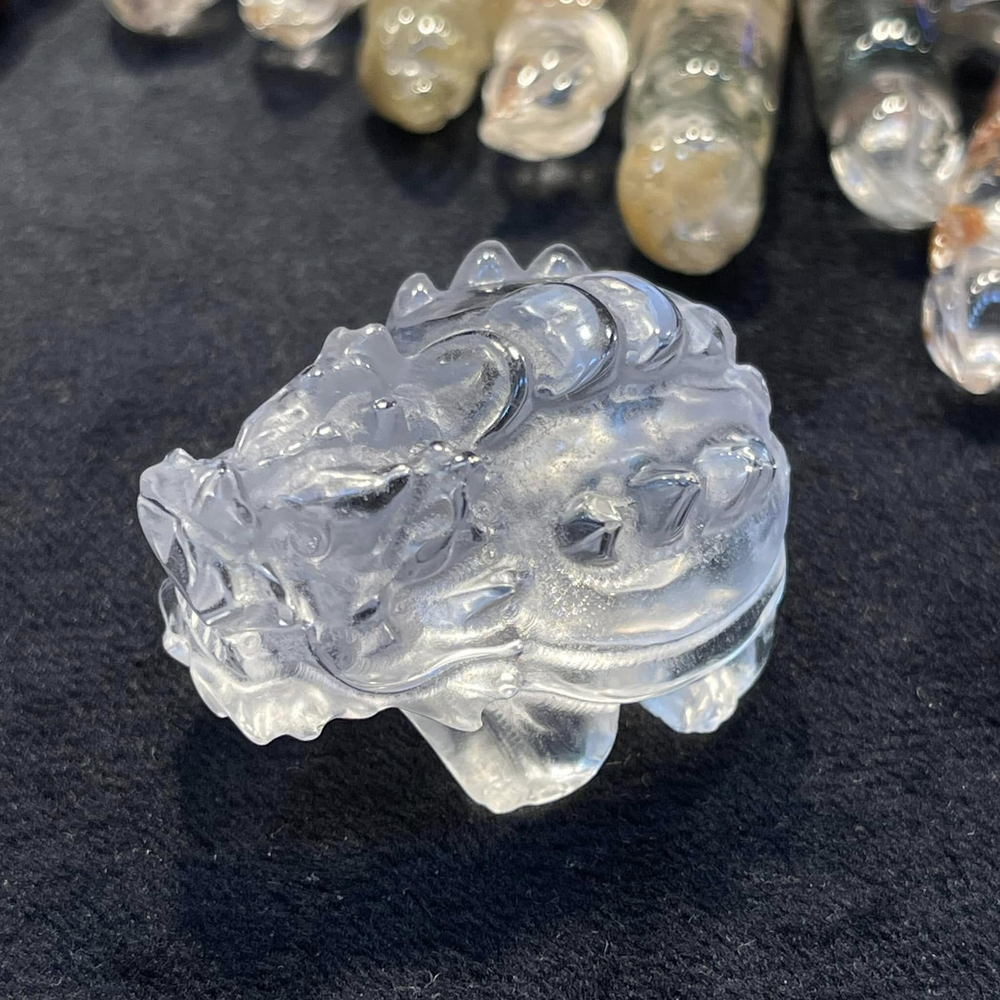 百分百真品，巴西天然淨體白水晶龍龜擺件
