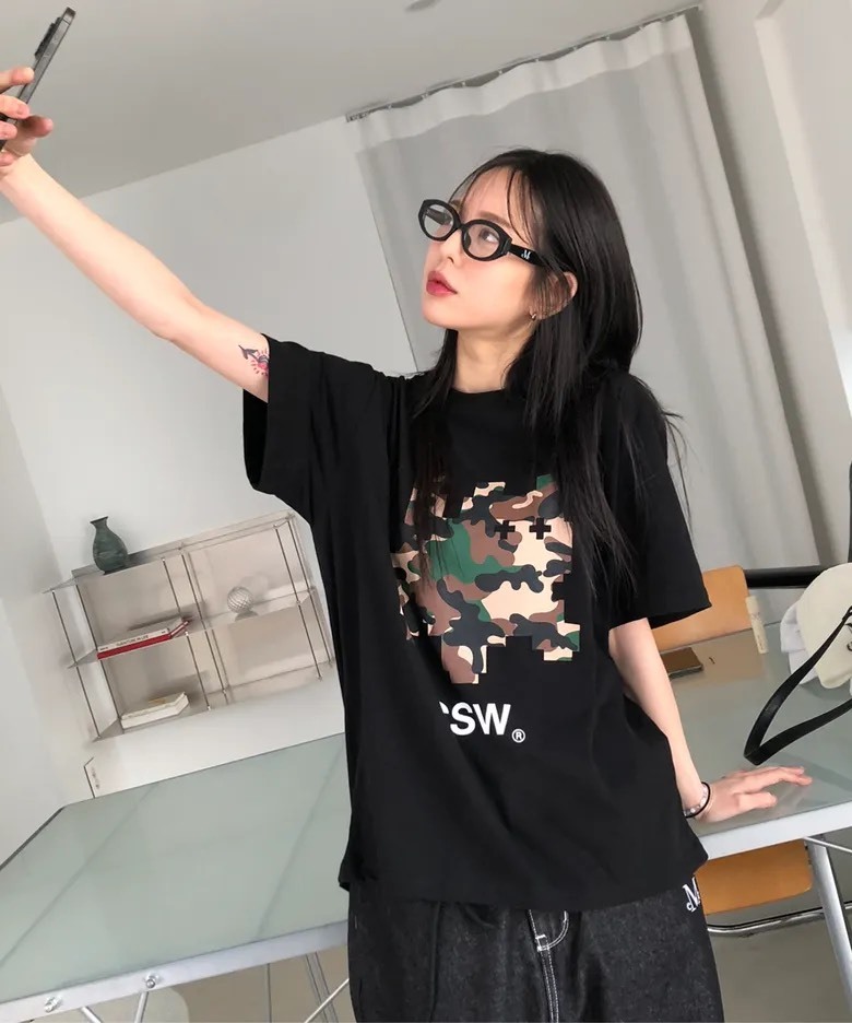 （現貨）韓牌 catsavetheworld CSW 迷彩 像素貓咪 短T S-P00000BN