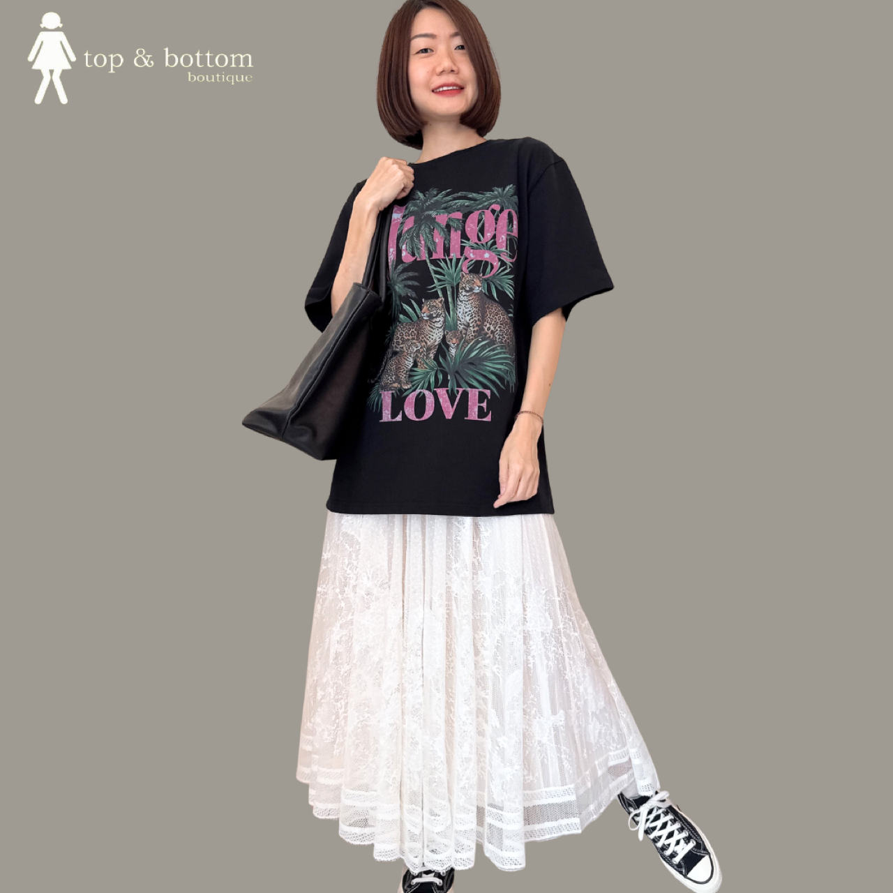 ELASTIC WAISTED CHIFFON EMBROIDERED LONG SKIRT