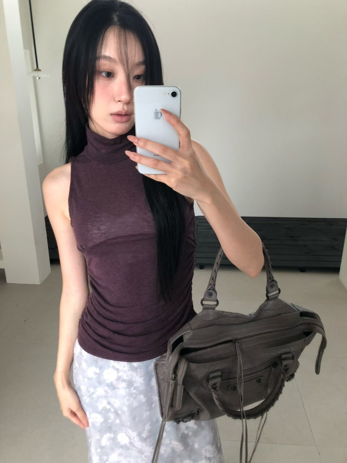 高領薄無袖背心