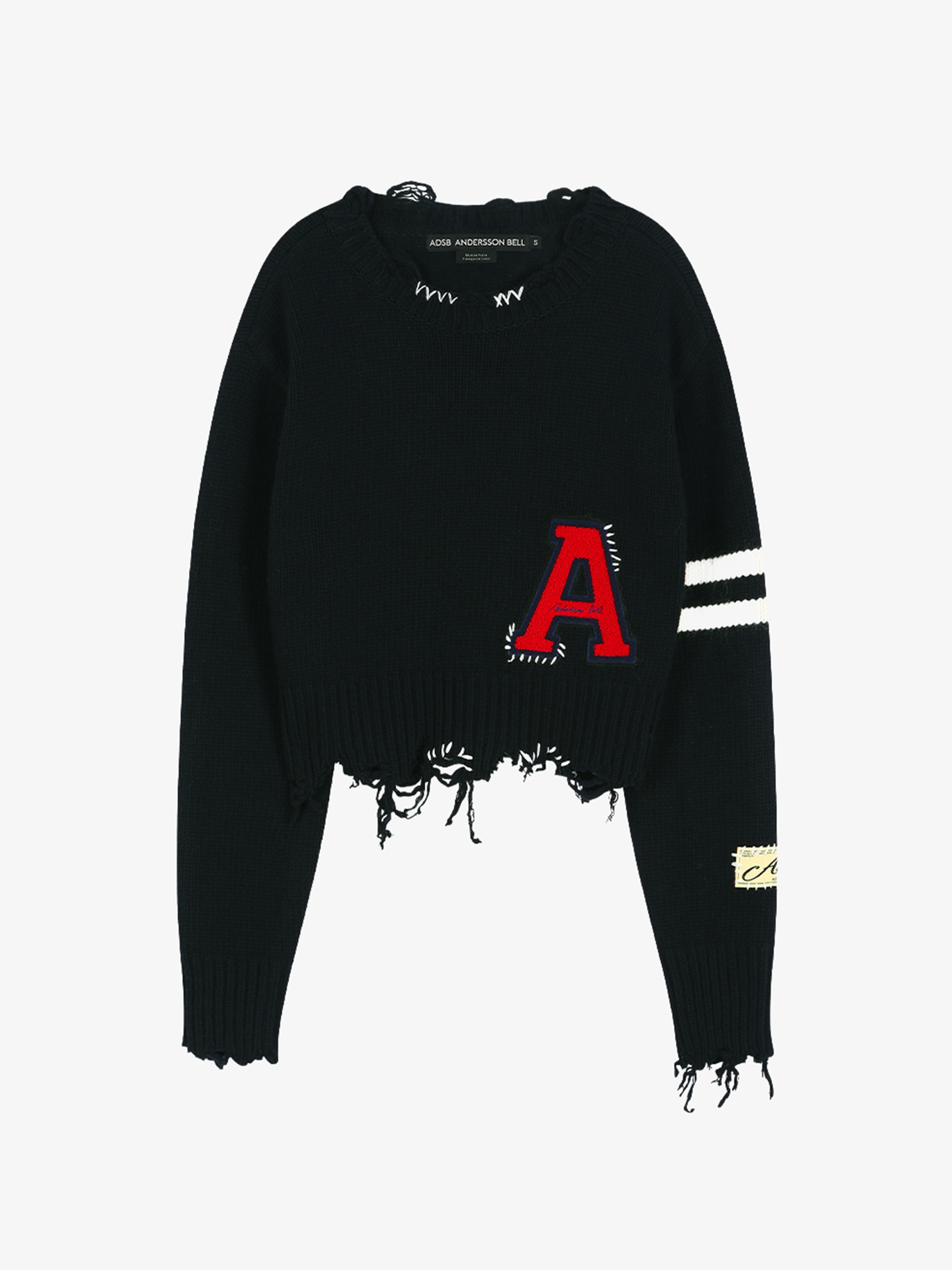 ANDERSSON BELL DISTRESSED VARSITY PATCH SWEATER 毛衣