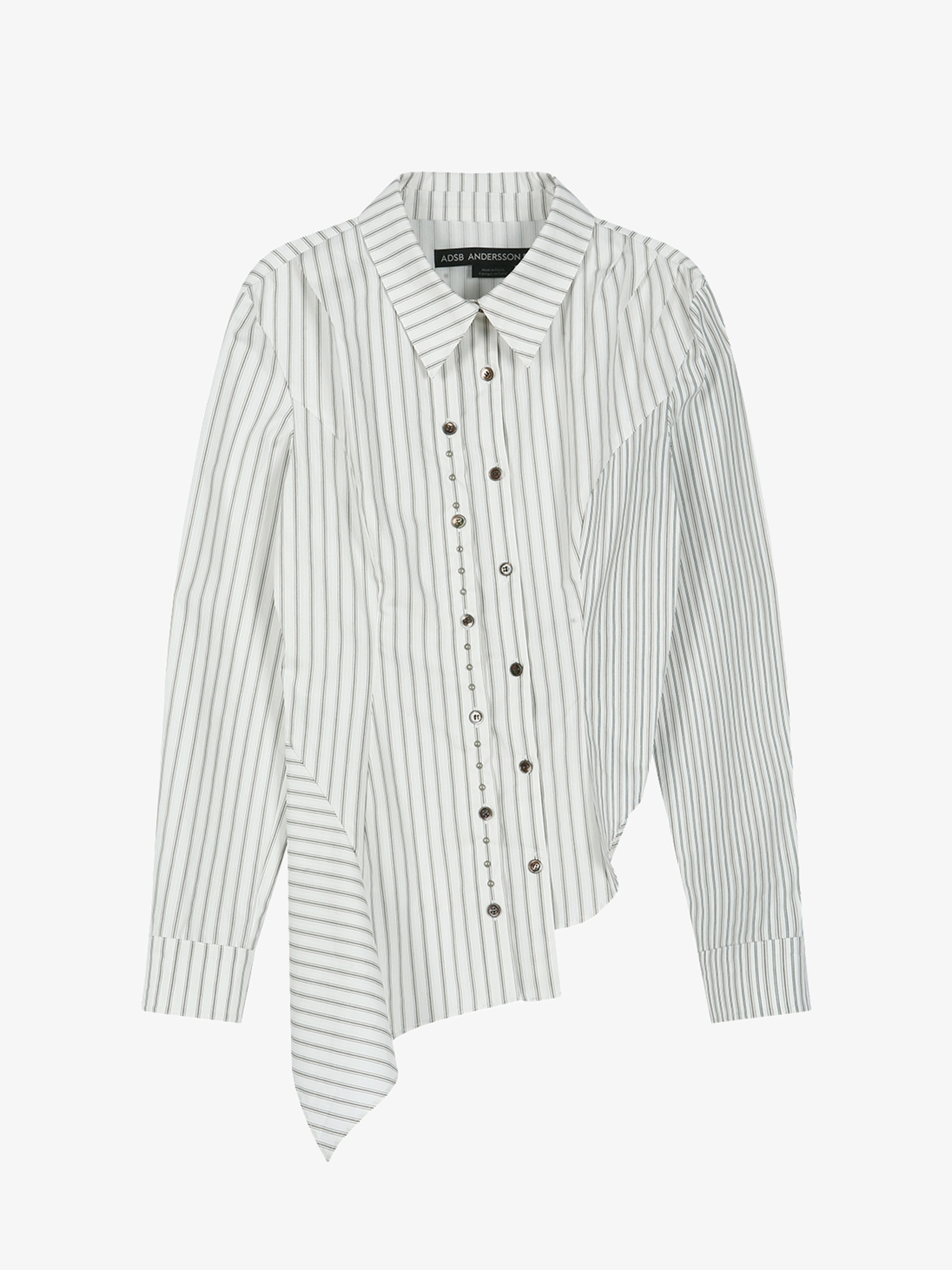 ANDERSSON BELL ASYMMETRIC STUDDED STRIPE SHIRT 襯衫